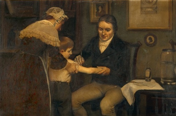 Edward Jenner aplica a primeira vacina