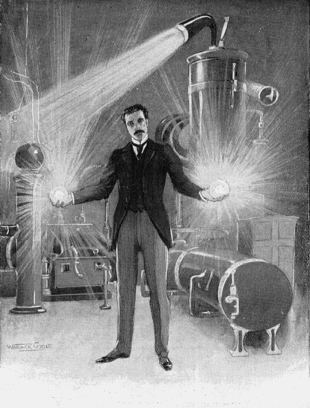 Ilustração de Nikola Tesla