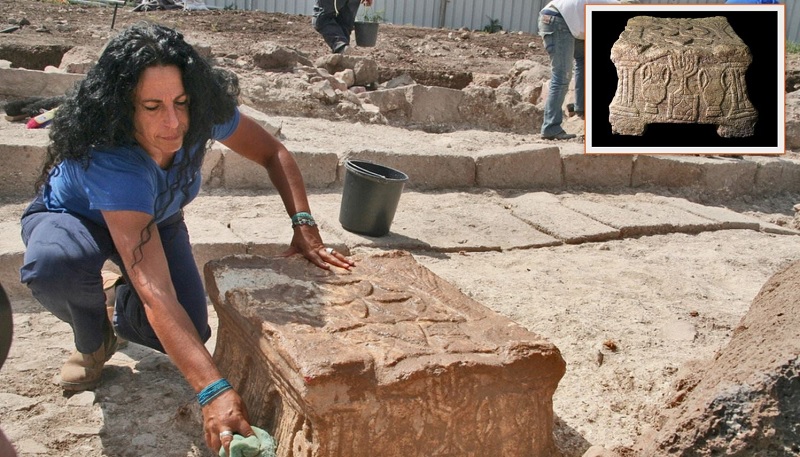 Escavações que revelaram a primeira sinagoga, em 2009