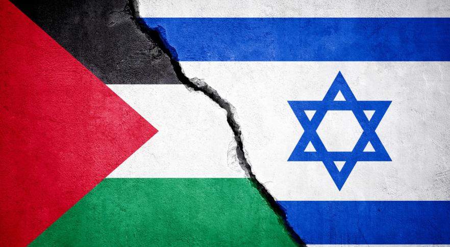 Bandeiras da Palestina e Israel