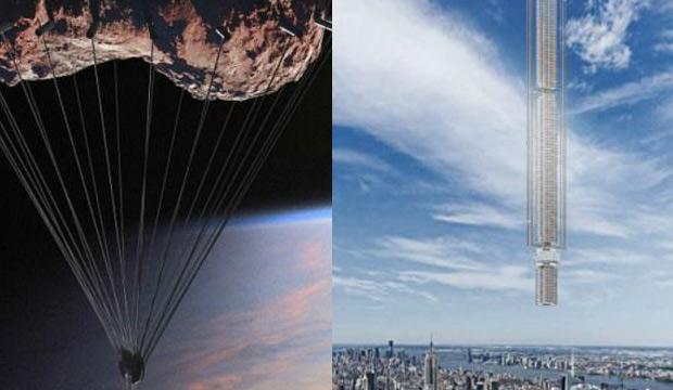 Edifício mais alto do mundo sobrevoará o planeta suspenso por um asteróide-0
