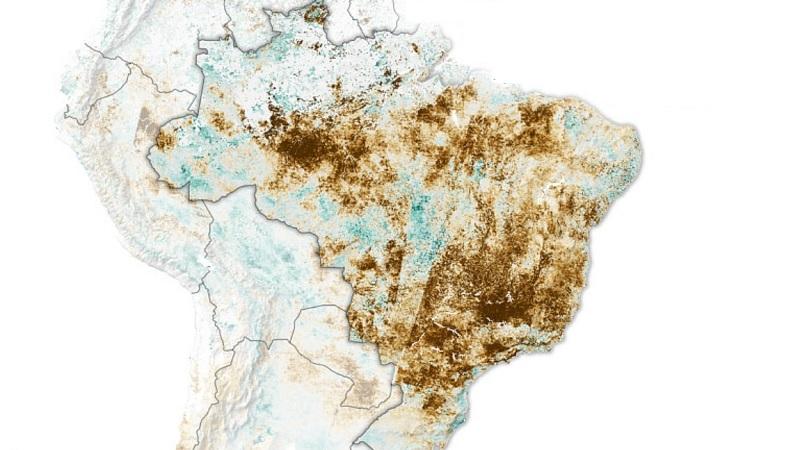 NASA divulga imagens de satélite da grave seca que atinge o Brasil-0